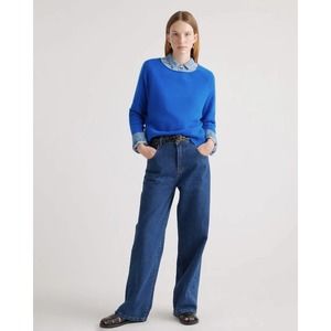 QUINCE Sapphire Mongolian Cashmere Boatneck Sweater NWT Size XL